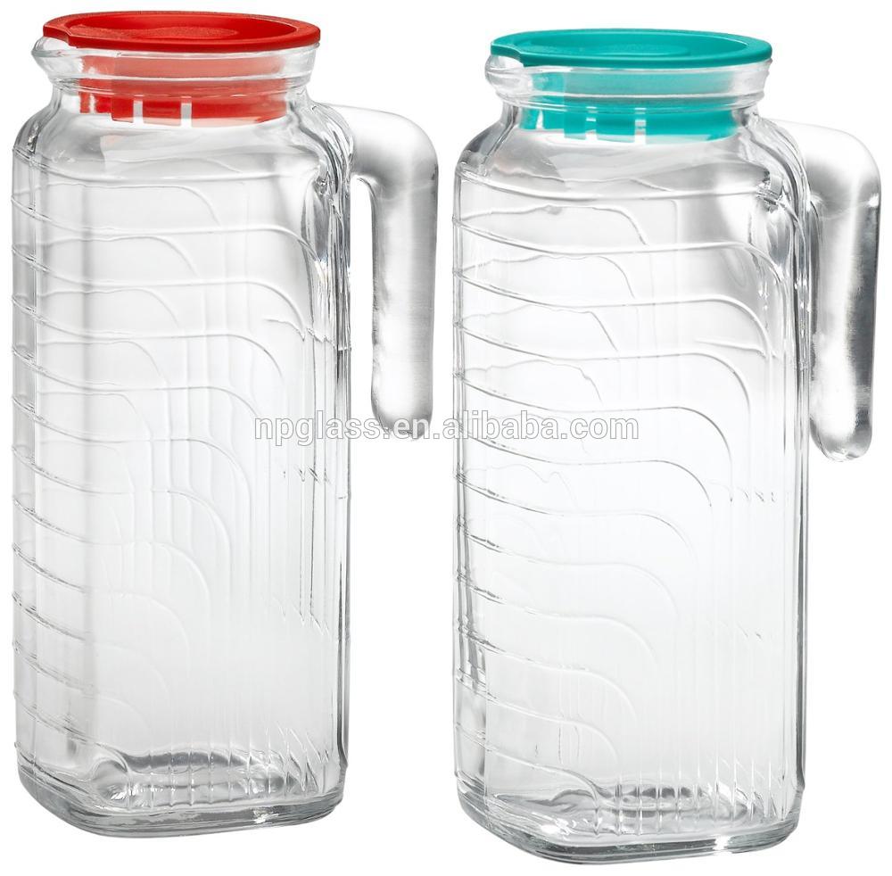 500ml handle crystal glass jug with plastic cover