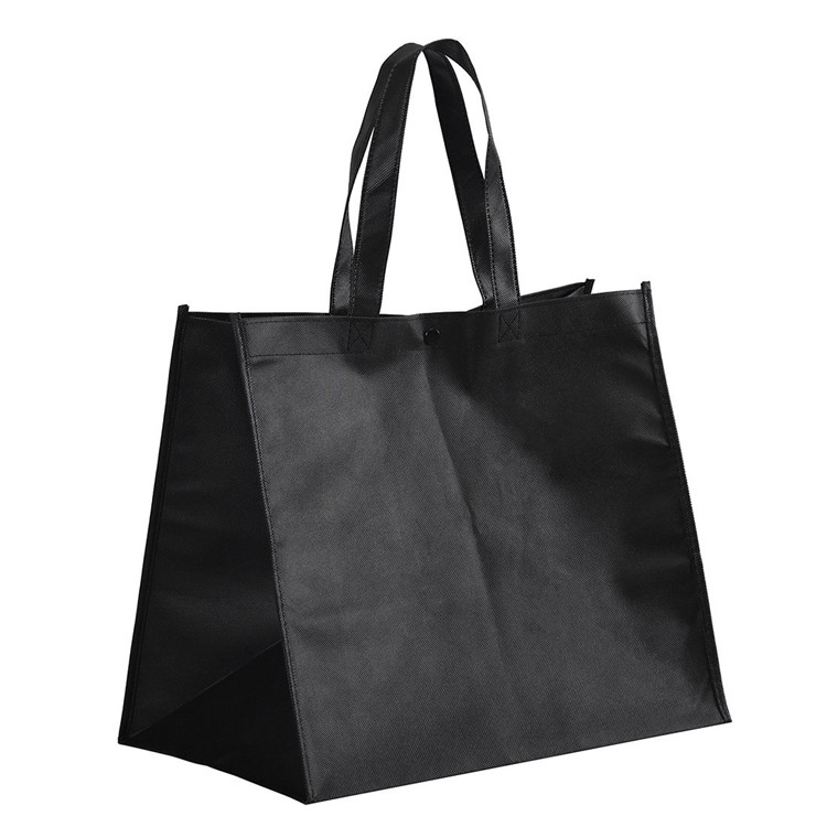 Custom Print Large Capacity Foldable Non Woven Button Shopping Tote Bag Reusable Grocery Bag