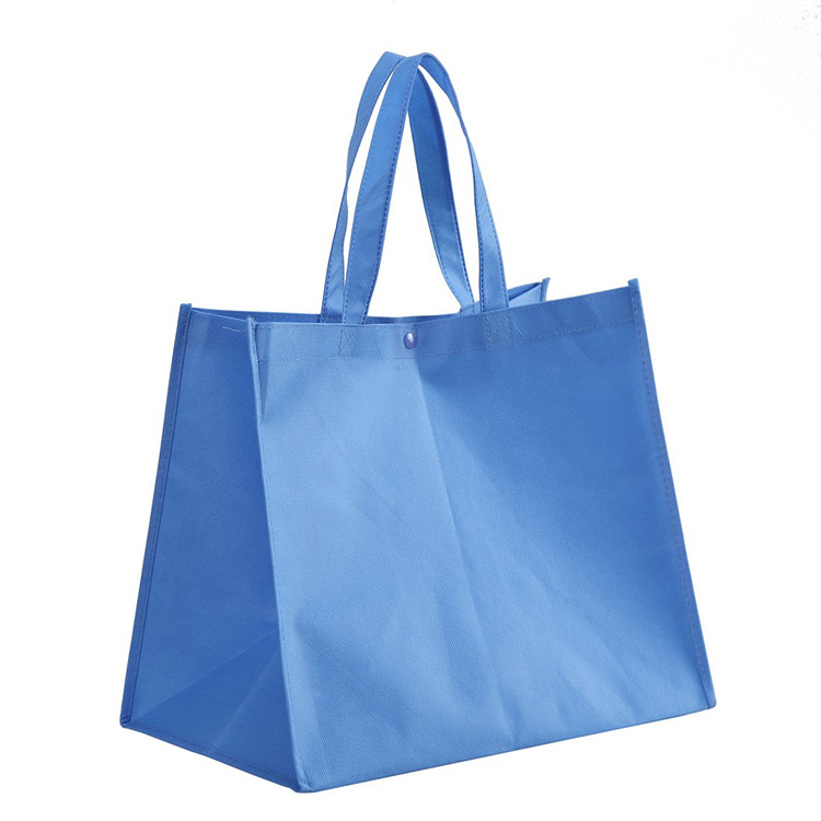 Custom Print Large Capacity Foldable Non Woven Button Shopping Tote Bag Reusable Grocery Bag