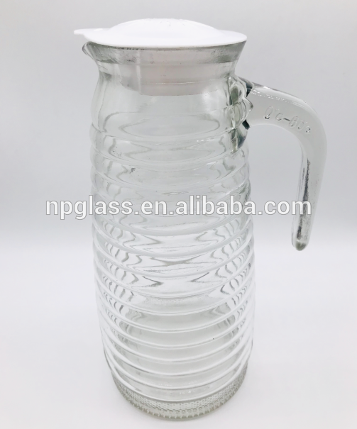 500ml handle crystal glass jug with plastic cover