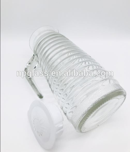 500ml handle crystal glass jug with plastic cover