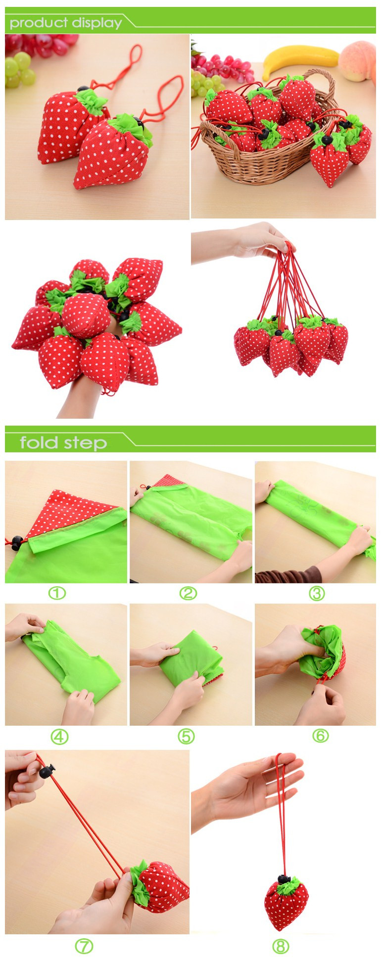 Cheap Wholesale Custom Fruit Shaped Foldable Grocery Shopping Bags