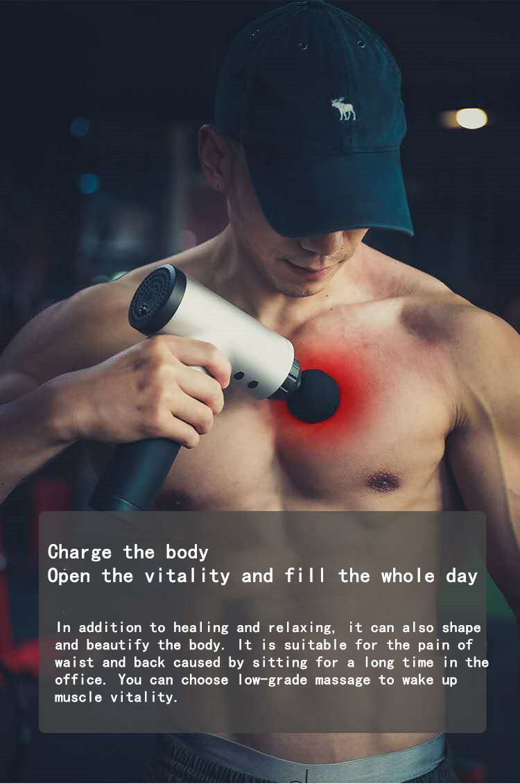 Explosive electric fascia gun whole body massage gun muscle Meridian depth relief pain relaxer vibration impact gun