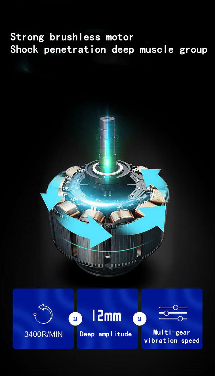 Explosive electric fascia gun whole body massage gun muscle Meridian depth relief pain relaxer vibration impact gun